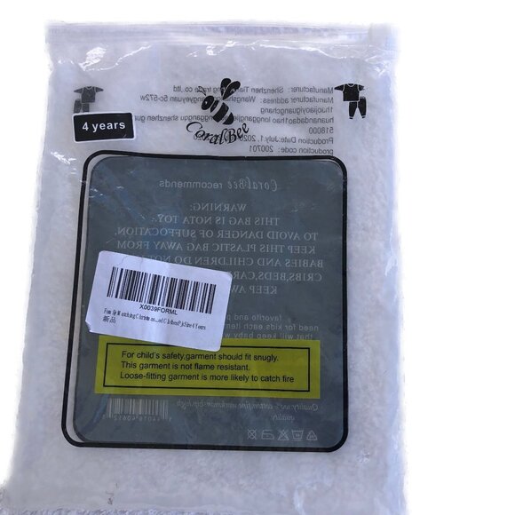 Coral Bee Pajama Set Unisex Red White Long Sleeve Long Striped PJs Sz 4 - Picture 9 of 12